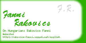 fanni rakovics business card